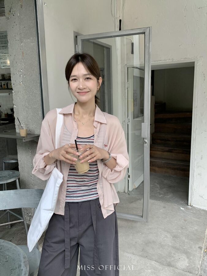 Striped Tank and Embroidered Shirt Set view 3