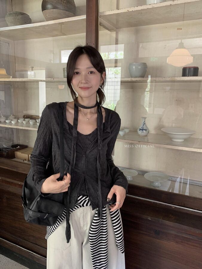 Textured Cami and Button Cardigan Set view 3