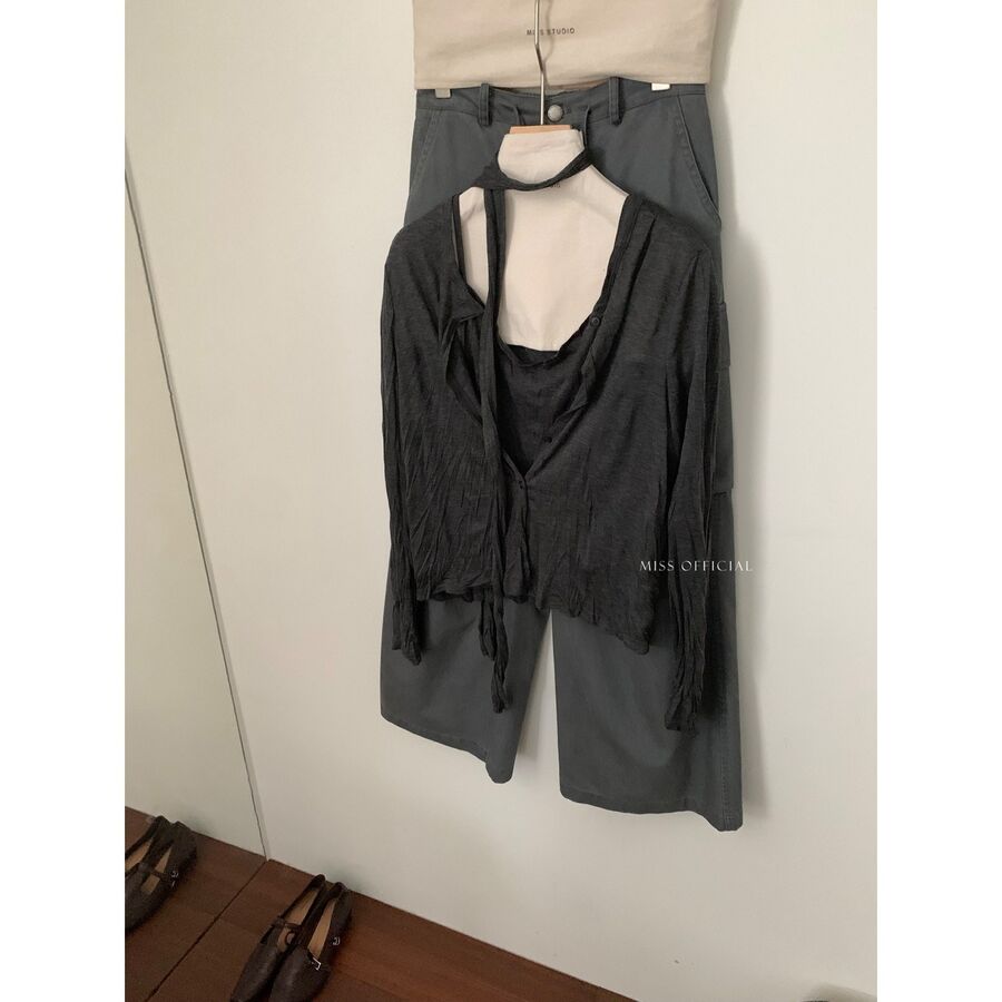 Textured Cami and Button Cardigan Set view 8