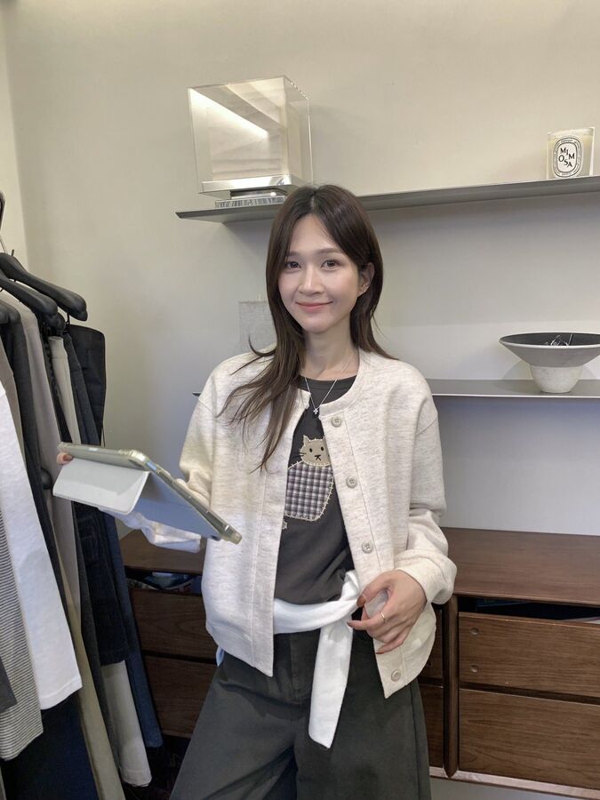 Chaqueta Corta Coreana de Mezcla de Lana view 3