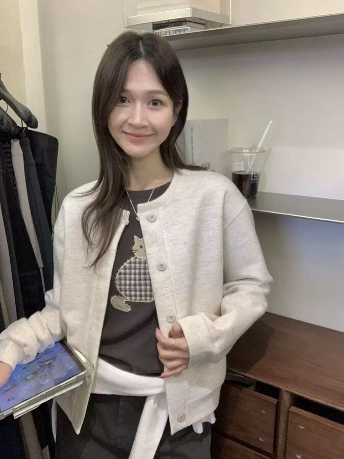 Chaqueta Corta Coreana de Mezcla de Lana view 8