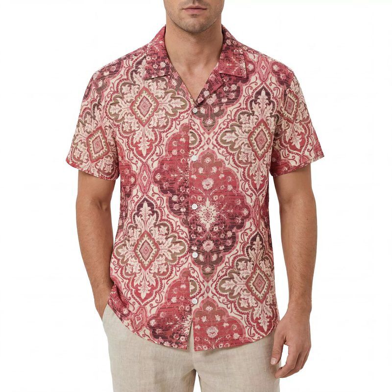 Bedrucktes Herrenhemd AC-PS-007 Polyester Großhandel aus China