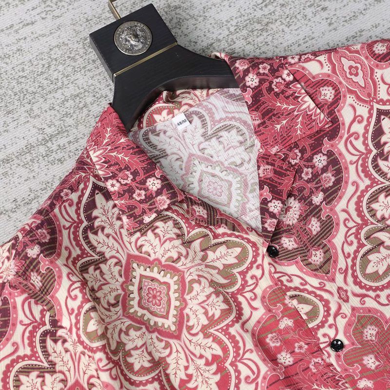 Vintage Paisley Print Short Sleeve Shirt view 2