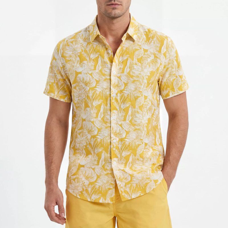 Printed men shirt AC-PS-008 polyester wholesale from China