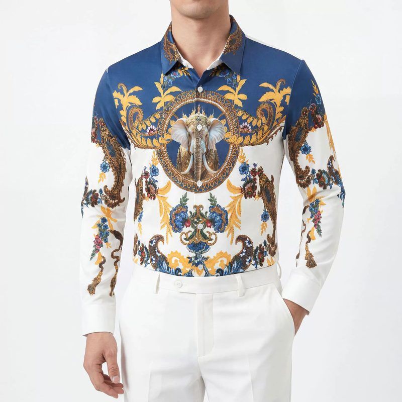 قميص رجالي AC-PS-010 polyester Printed