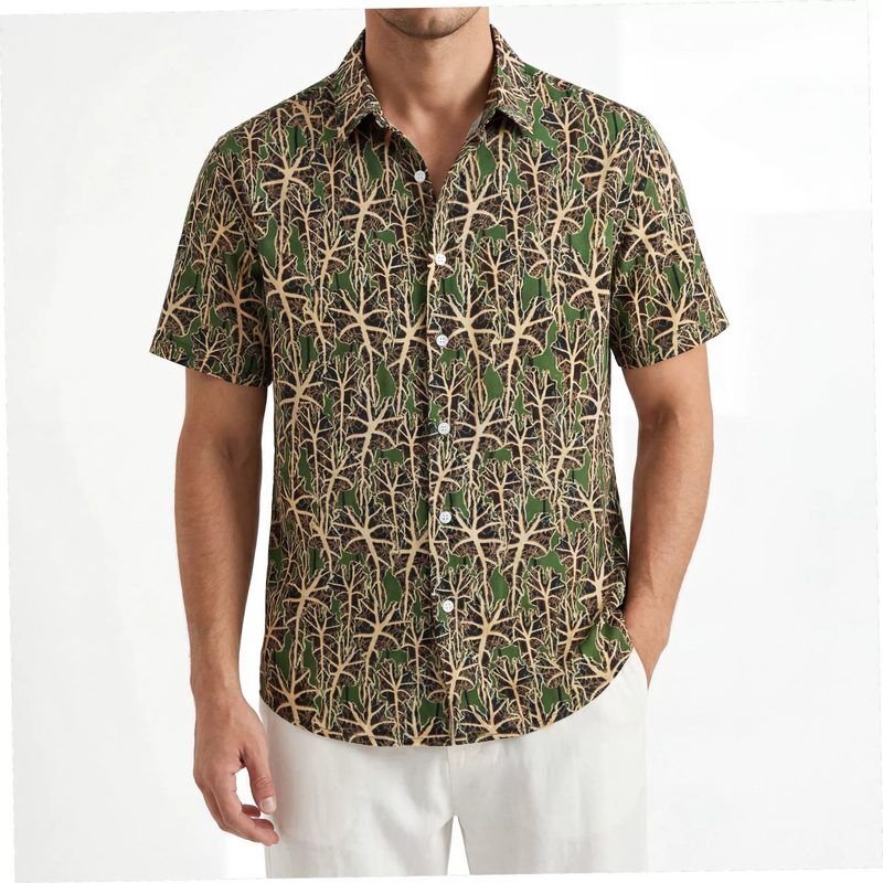 Printed men shirt AC-PS-013 polyester wholesale from China