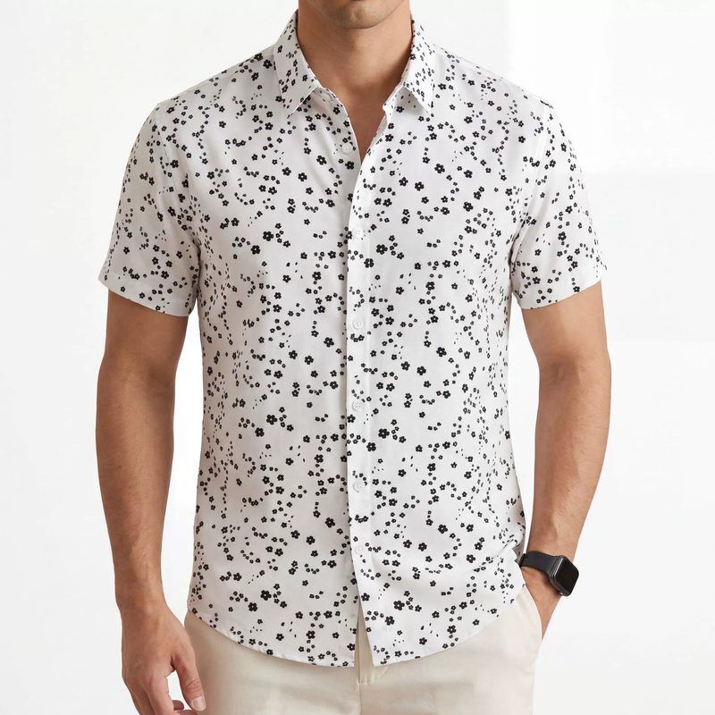 Floral 3D Digital Print Short Sleeve Shirt — Floral Print Shirts shirt manufacturer China Man & Shirt