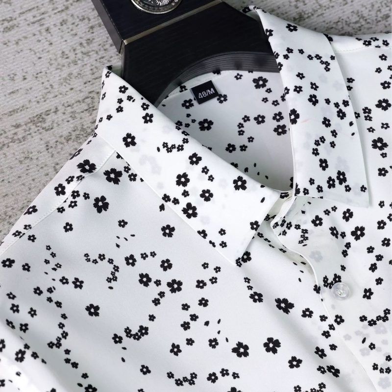 Kemeja Lengan Pendek Motif Floral Cetak Digital 3D view 4