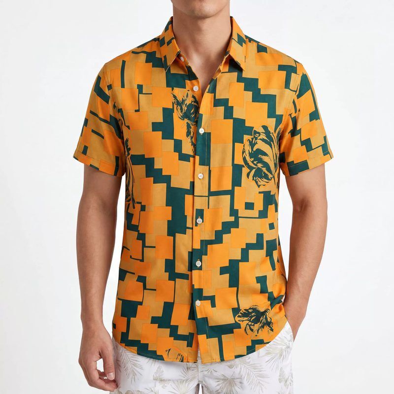 Printed men shirt AC-PS-017 polyester wholesale from China