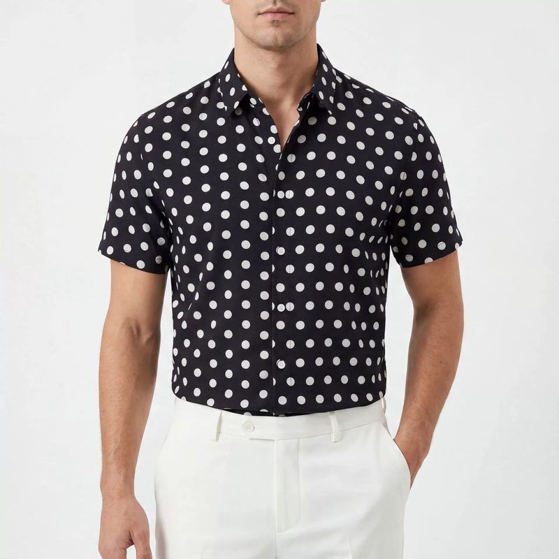 Printed men shirt AC-PS-018 polyester wholesale from China