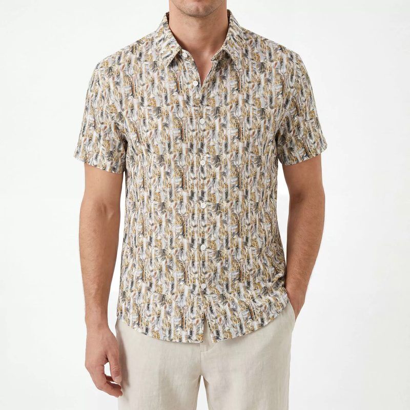 Printed men shirt AC-PS-020 polyester wholesale from China