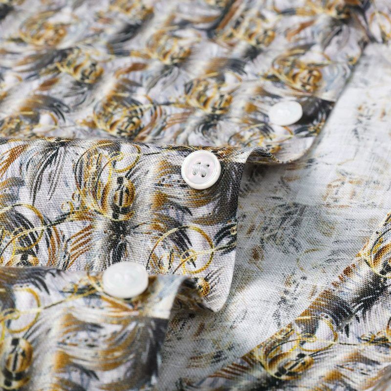 Gold Geometric Print Short Sleeve Shirt view 3