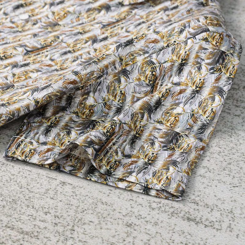 Gold Geometric Print Short Sleeve Shirt view 4