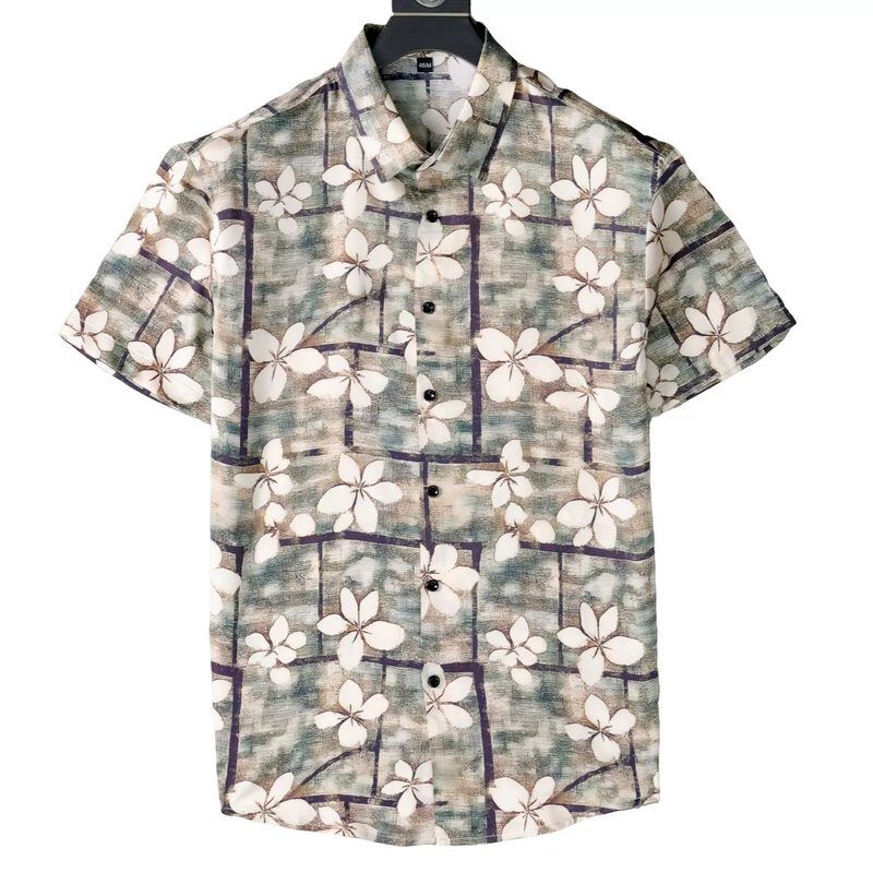 Chemise à manches courtes à imprimé floral hawaïen vintage view 4