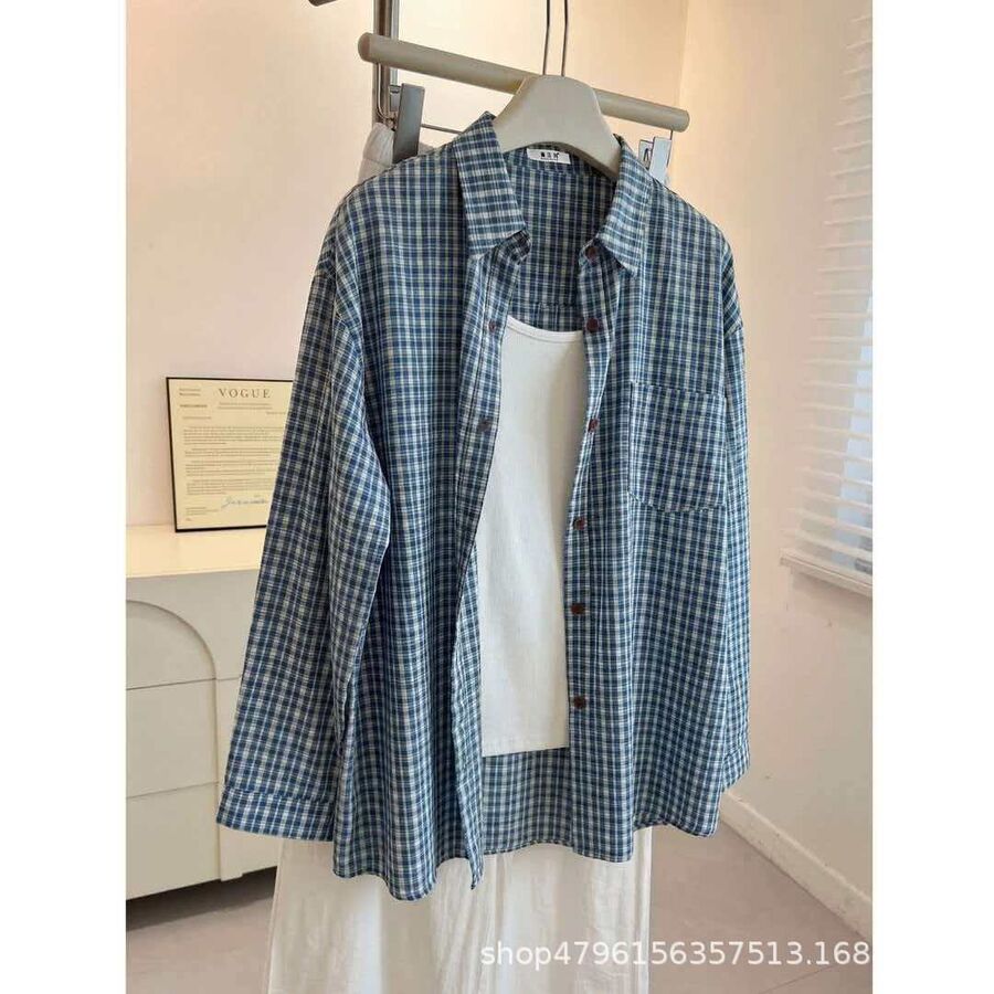 Vintage Plaid Loose Long Sleeve Shirt view 2