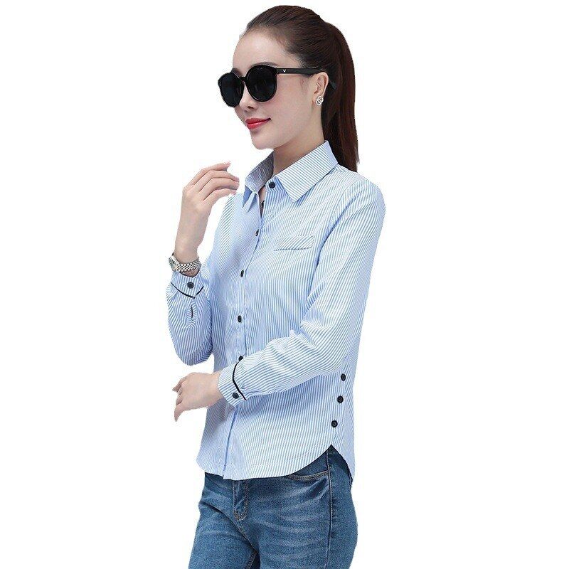 Kemeja Garis Kotak Slim Lengan Panjang view 5