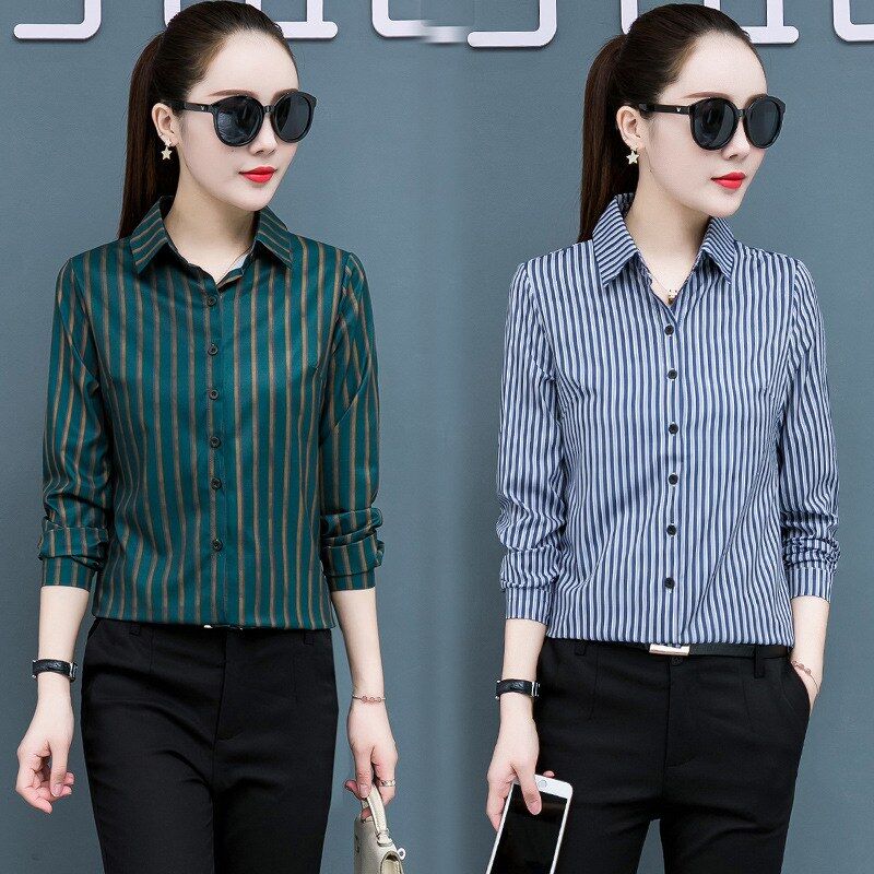 Striped Slim Long Sleeve Shirt view 3