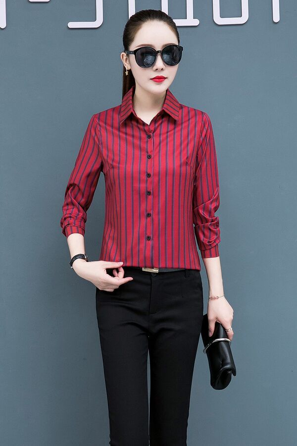 Striped Slim Long Sleeve Shirt view 6