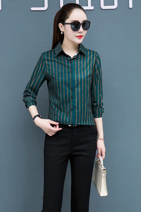 Striped Slim Long Sleeve Shirt view 7