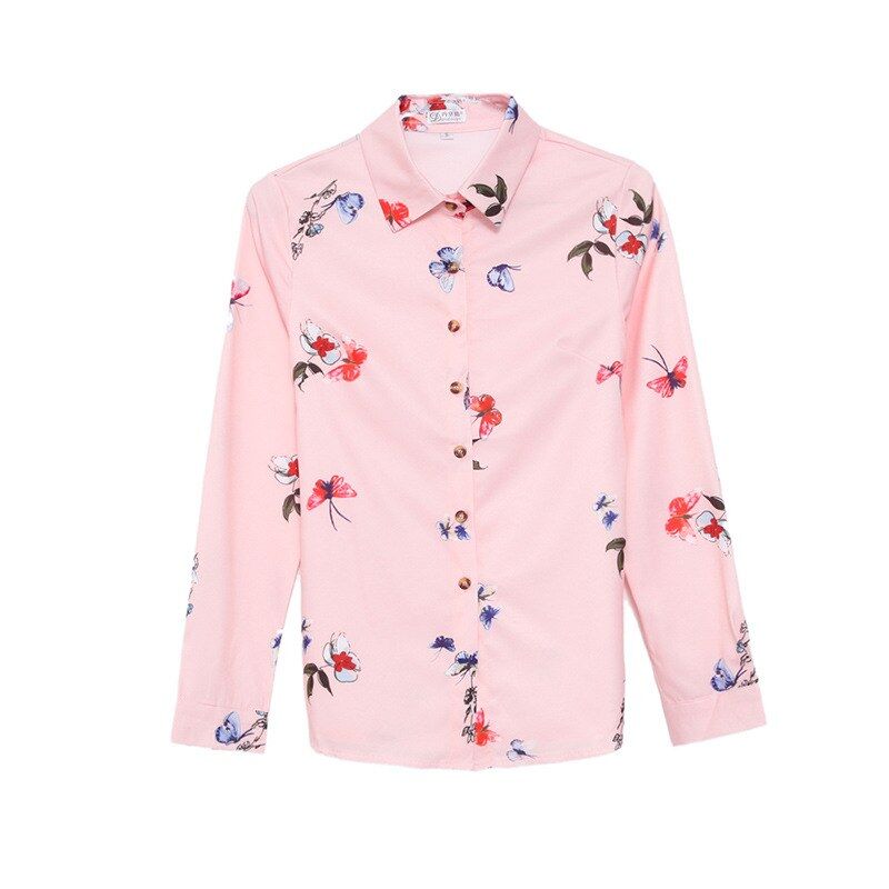 Koreanische florale Slim Langarmbluse view 5