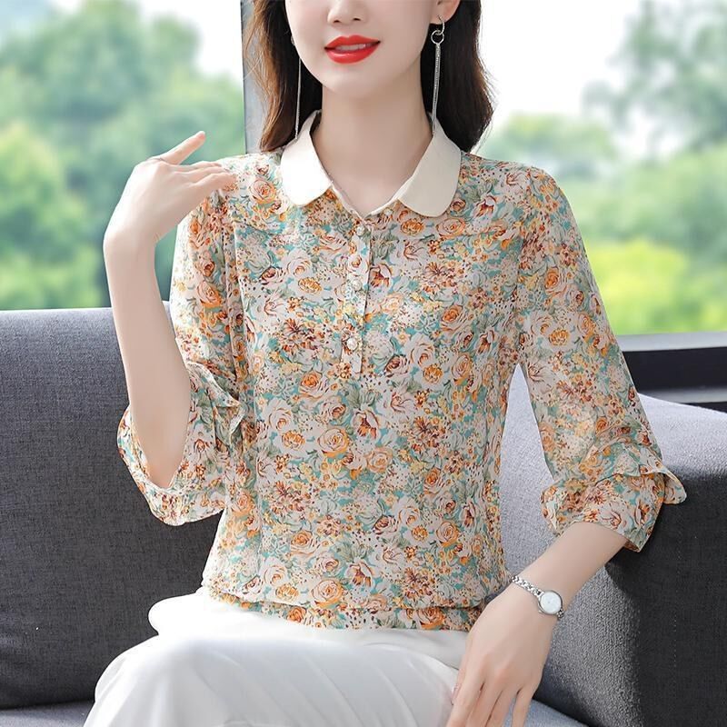 Floral Print Plus Size Top view 3