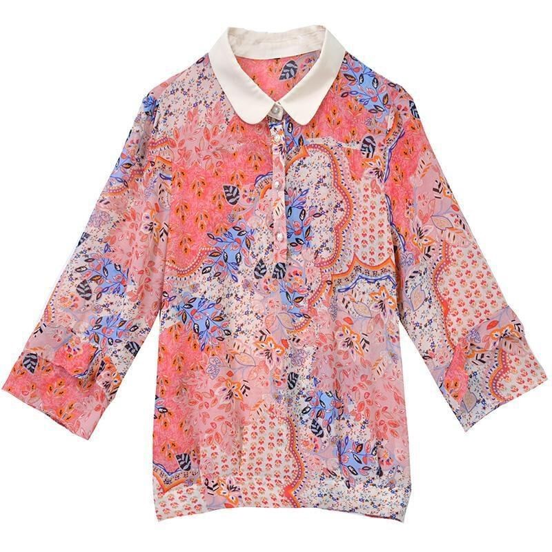Floral Print Plus Size Top view 5
