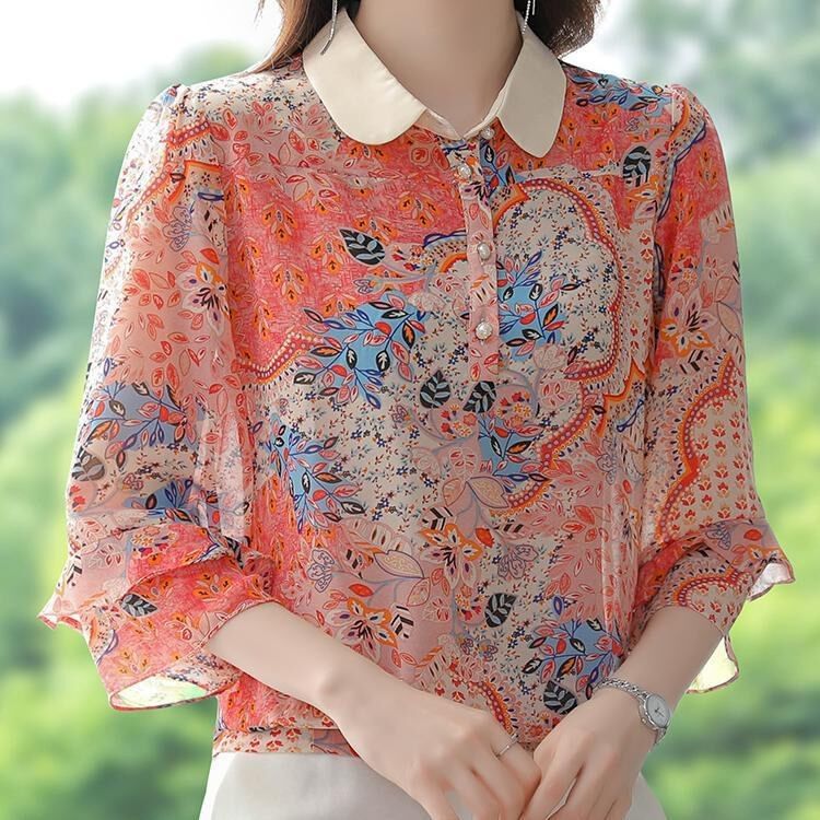 Floral Print Plus Size Top view 6
