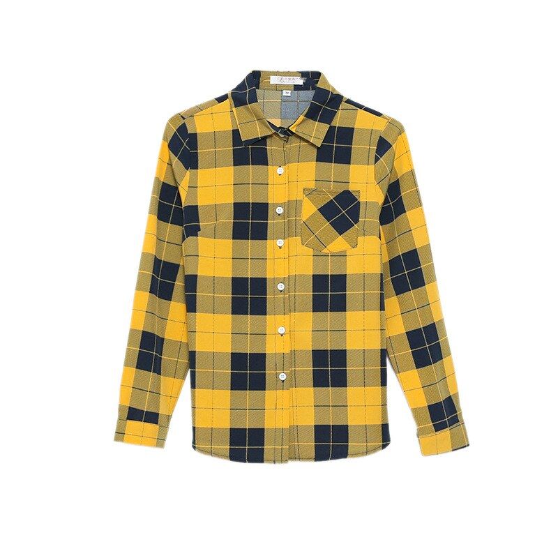 Korean Vintage Plaid Long Sleeve Shirt view 5