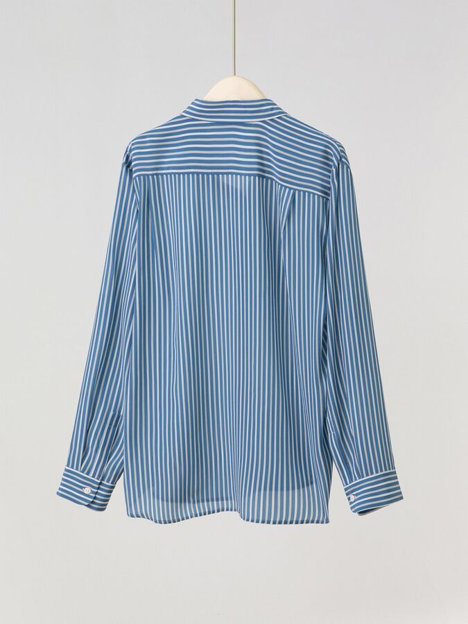 Silk Striped Long Sleeve Shirt view 3