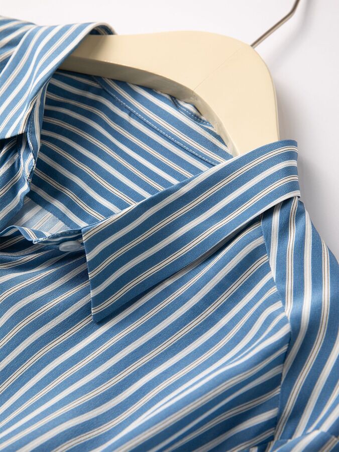 Silk Striped Long Sleeve Shirt view 4