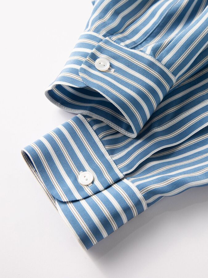 Silk Striped Long Sleeve Shirt view 5