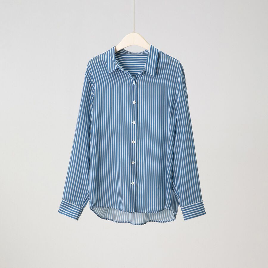 Silk Striped Long Sleeve Shirt view 6