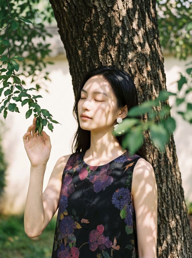 Floral Silk Sleeveless Vest view 2
