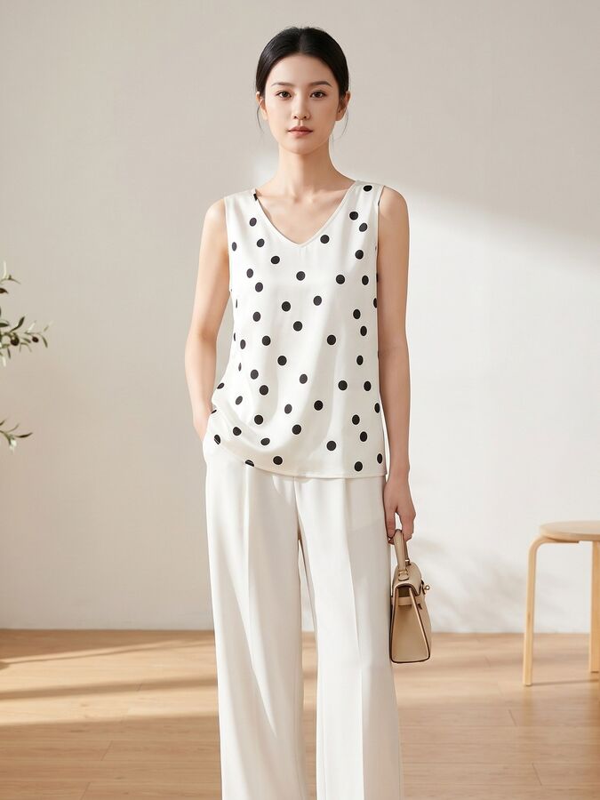 Floral silk sleeveless cami top
