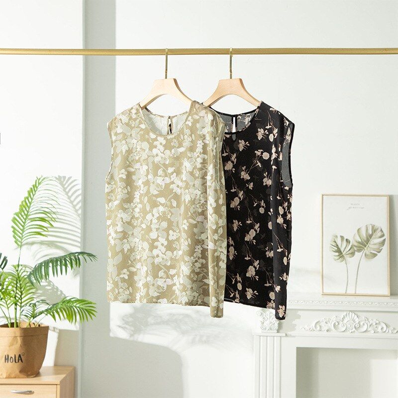 Floral silk sleeveless cami top