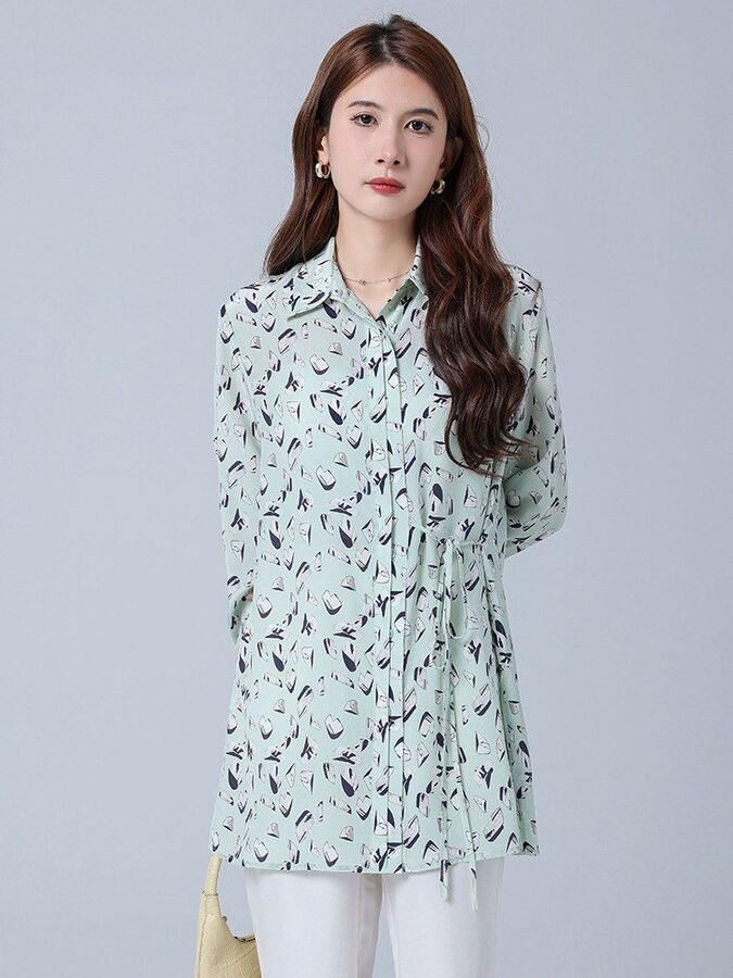 Silk Floral Long Sleeve Casual Shirt