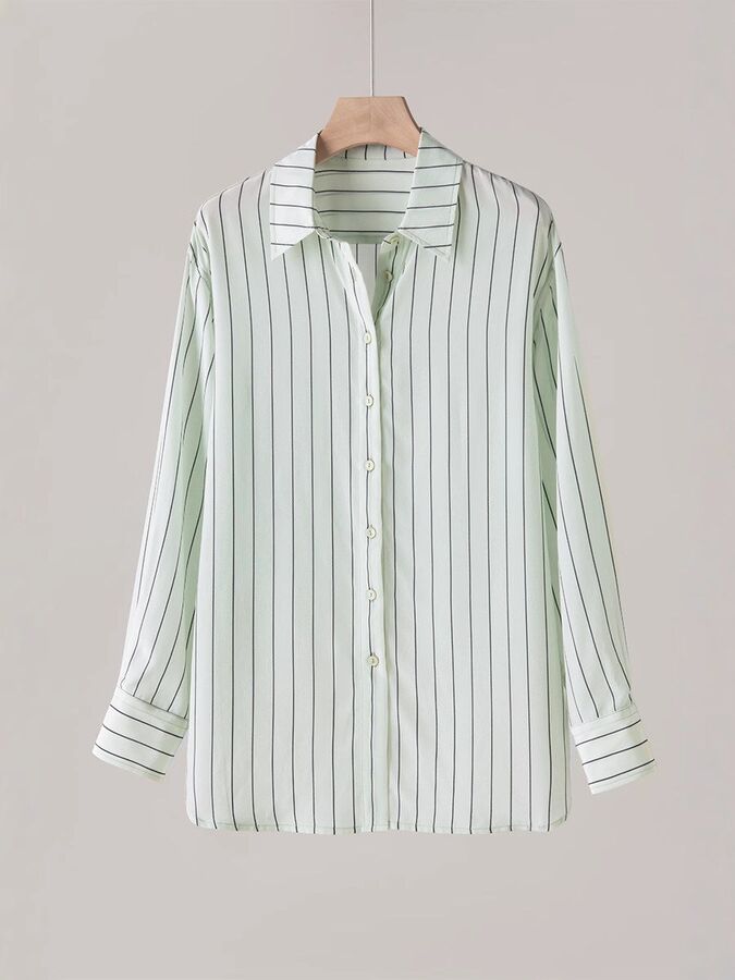 Silk Striped Shirt Long Sleeve