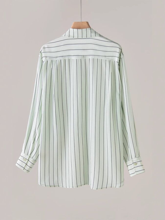 Silk Striped Shirt Long Sleeve view 2