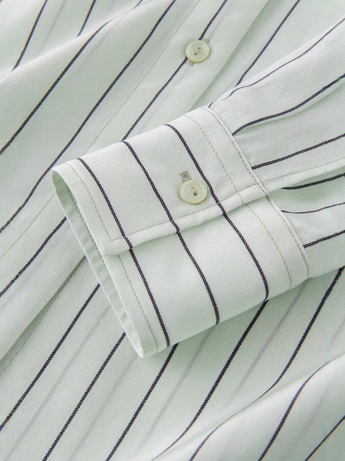 Silk Striped Shirt Long Sleeve view 5