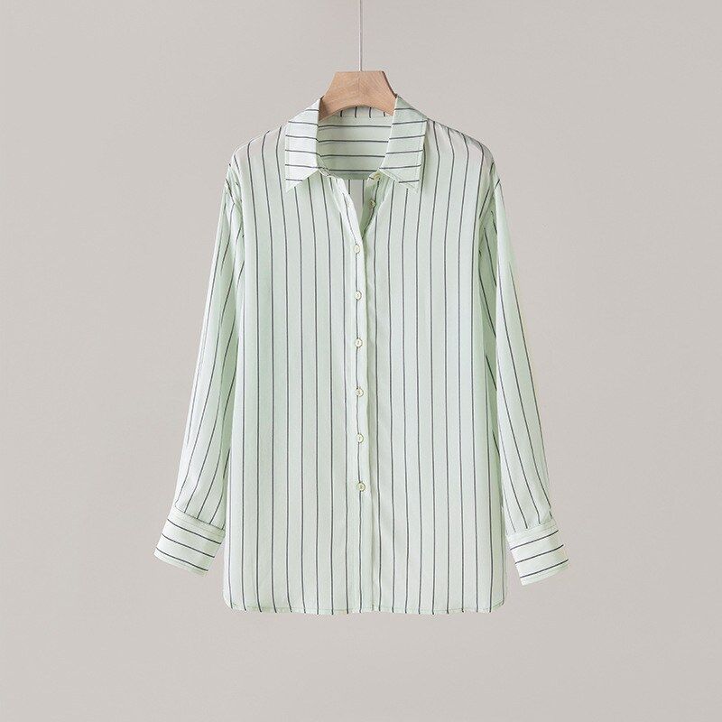 Silk Striped Shirt Long Sleeve view 6