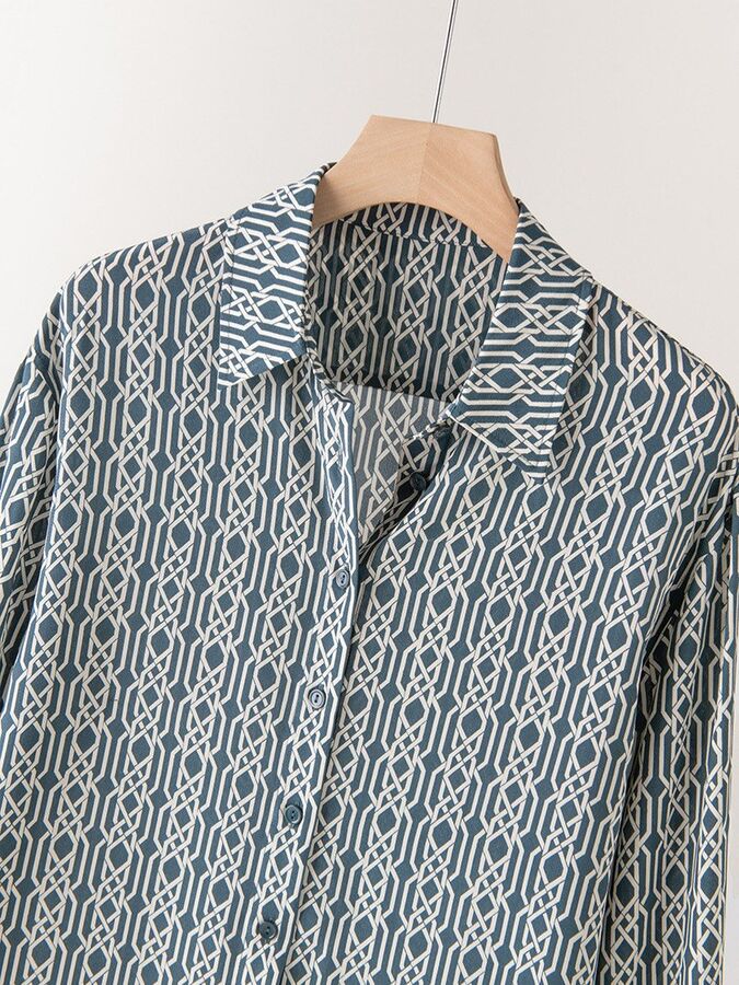 Silk Floral Shirt Long Sleeve Vintage view 3
