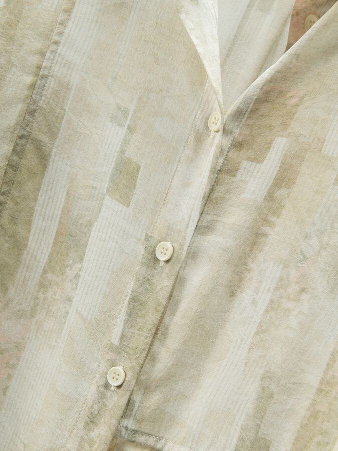 Camisa de Seda Francesa Estampada Floral Manga Larga view 4