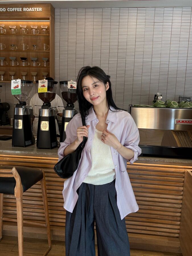 Korean embroidered long sleeve shirt
