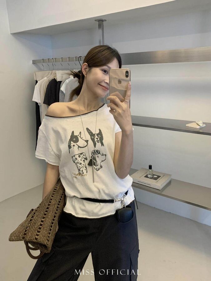 Cartoon print short sleeve t-shirt