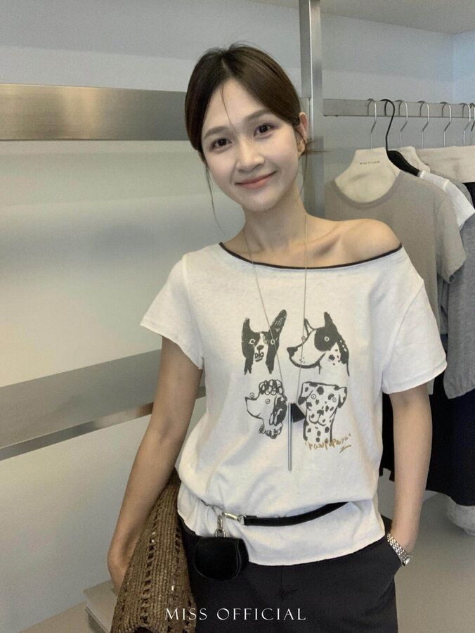 T-Shirt mit Kurzarm und Cartoon-Druck view 4