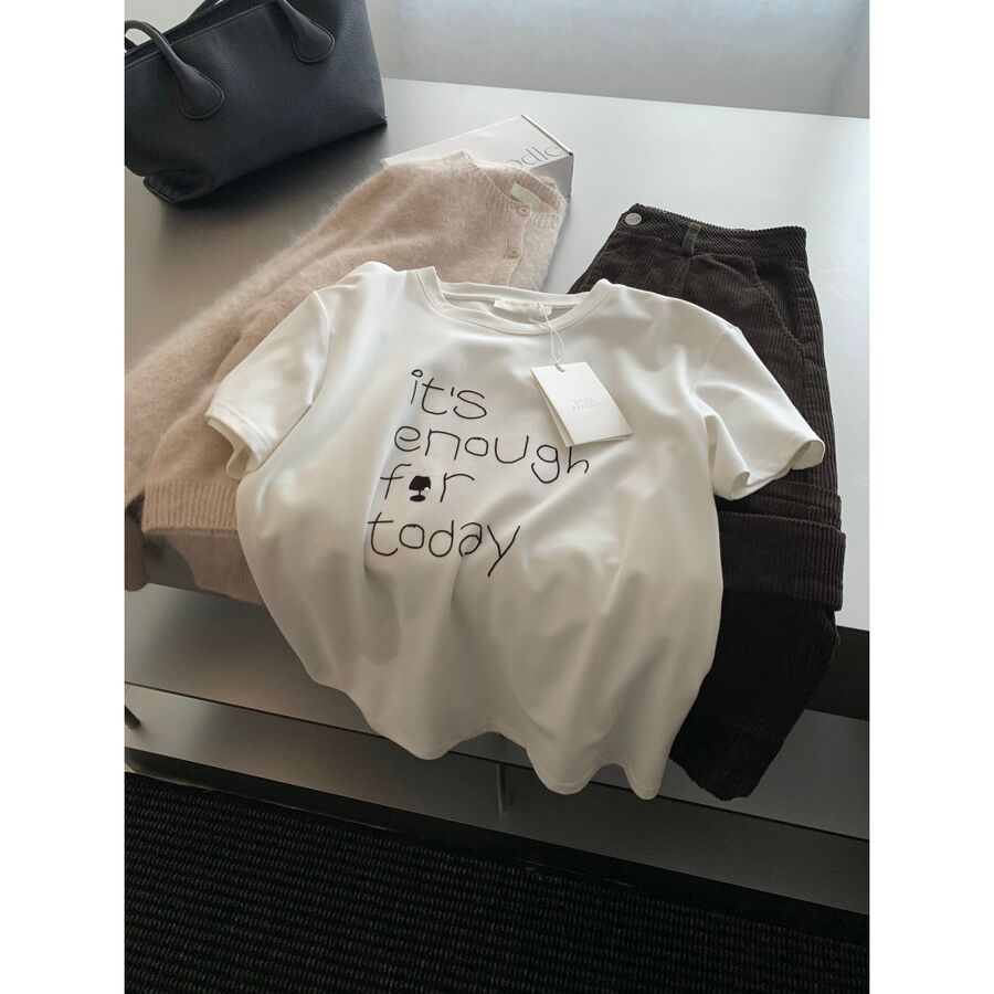 Kaos Lengan Pendek Korea Cetak Huruf view 6