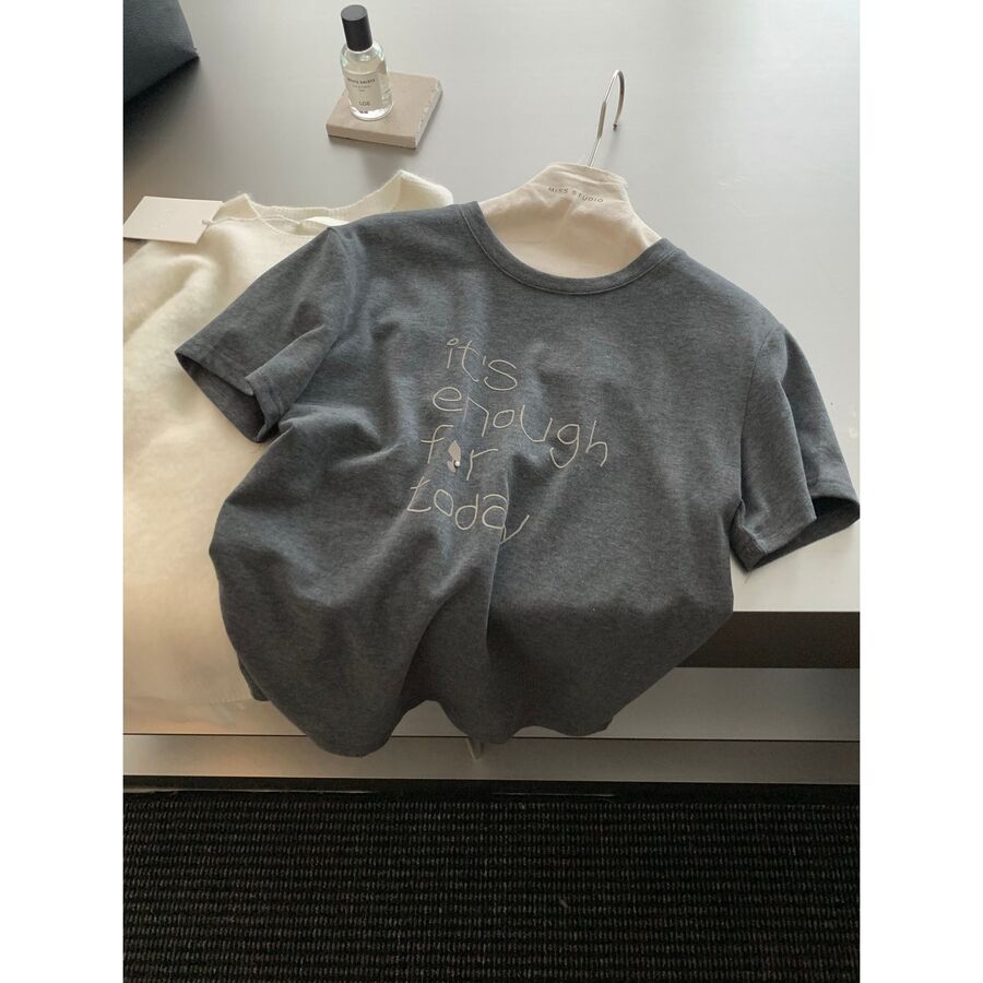 Kaos Lengan Pendek Korea Cetak Huruf view 8
