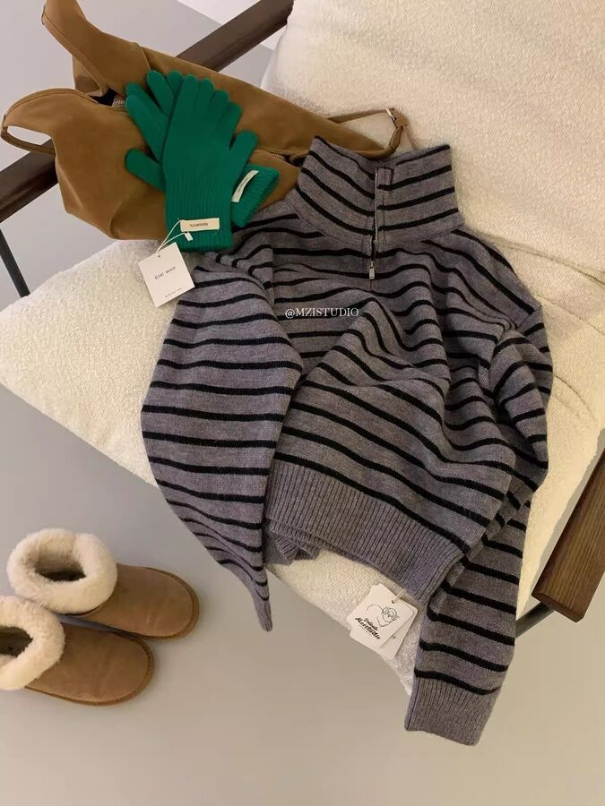 Sweater Turtleneck Half Zip Bergaris view 6
