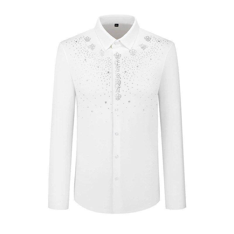 Chemise à manches longues avec placket en rhinestones et impression numérique view 3