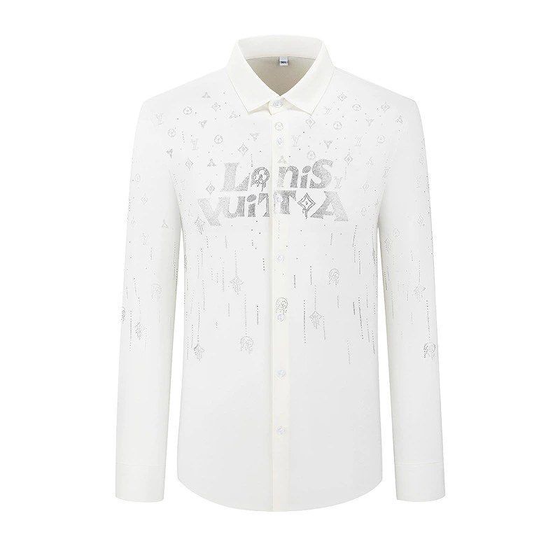 Digital Print Rhinestone Long Sleeve Shirt view 3